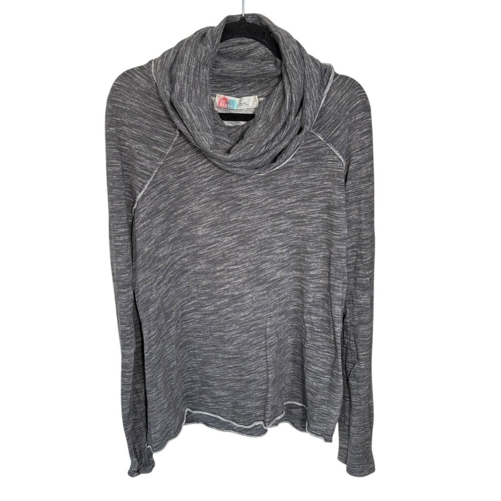 Free People Beach Gray Cowl Neck‎ Cocoon Sweater Size Medium Large Two Body